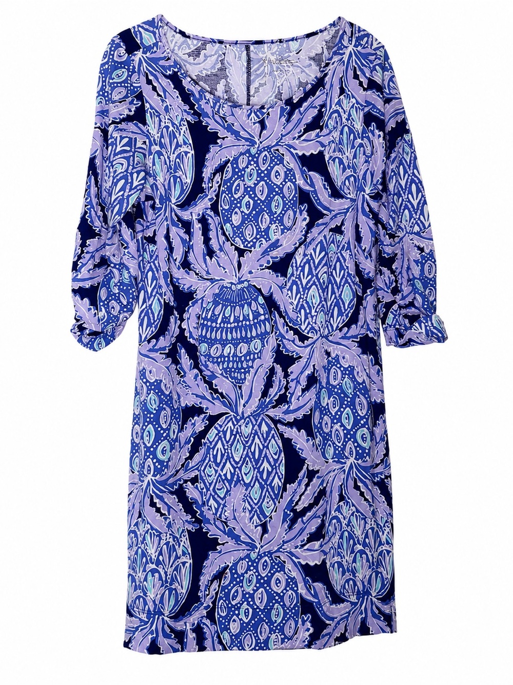 Lilly Pulitzer Blue & Lavender Printed Long-Sleeve Shift Dress